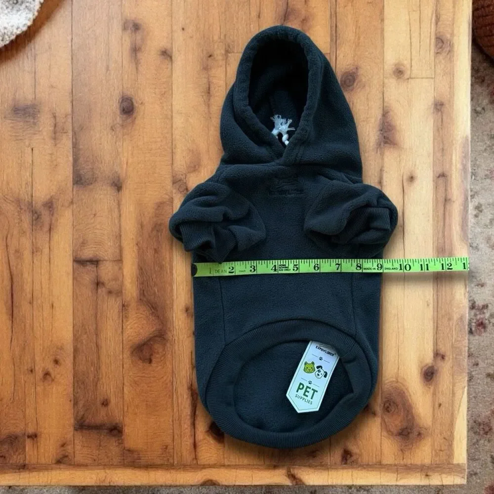 Dog Hoodie Sweater Charcoal Gray Fleece Sz S